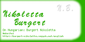 nikoletta burgert business card